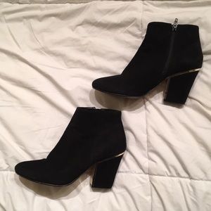 Black Suede Booties - London Dune